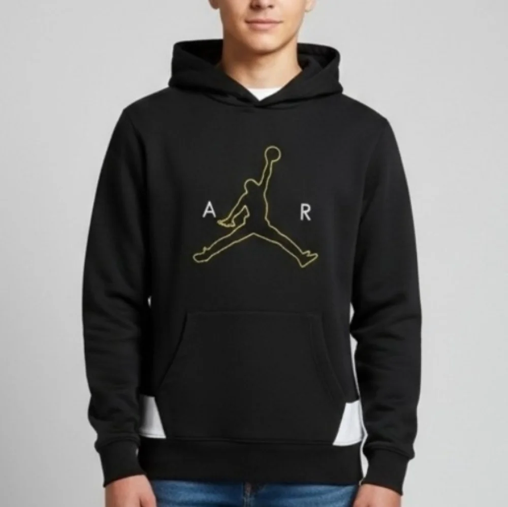 Jordan Black Hoodie with Gold Logo Size XL (Boy)✨
